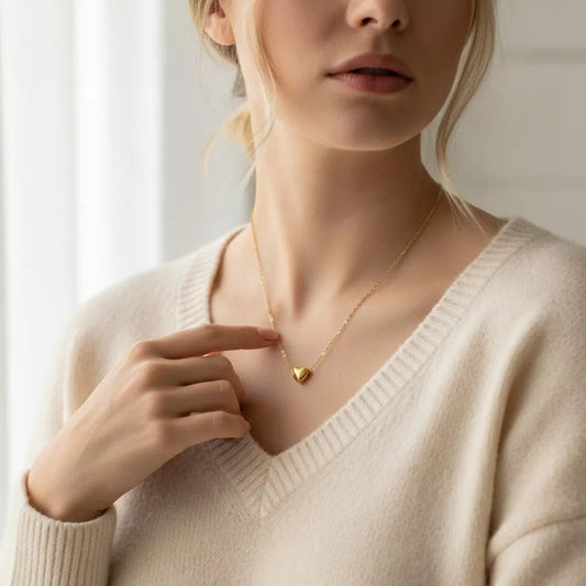 Gold Heart Pendant Necklace