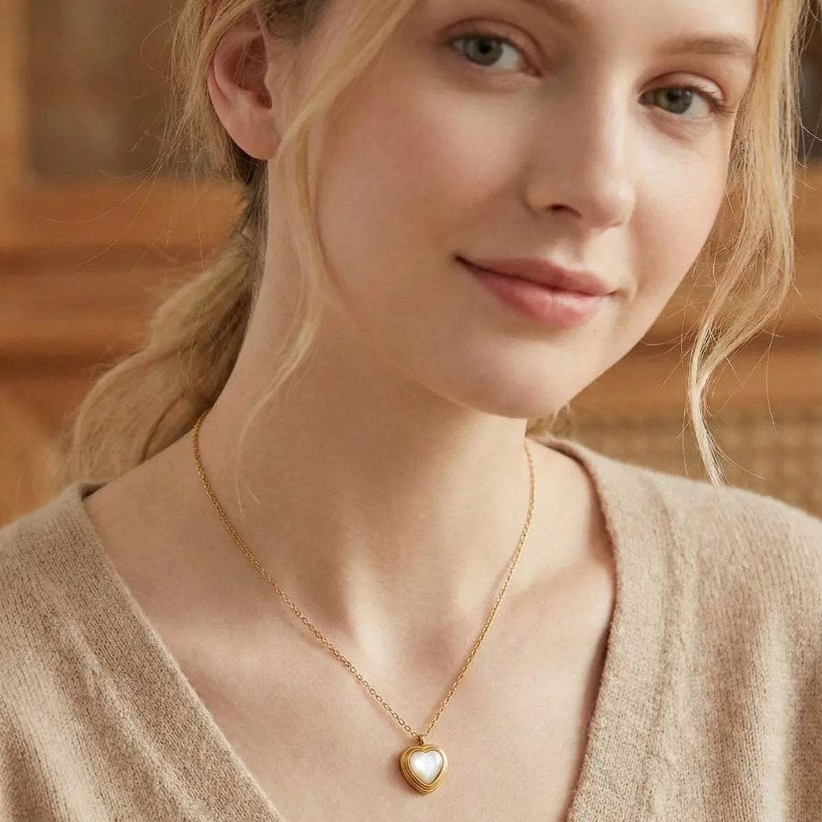 Heart Gold Charm Necklace