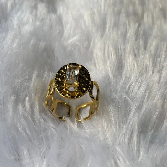 Artisanal Oval Textured Anti-Tarnish Ring