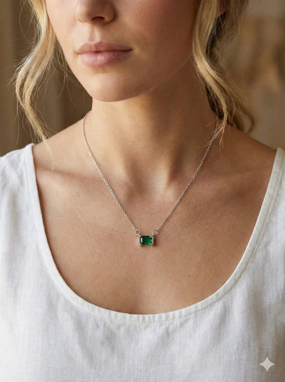 Emerald Pendant Necklace