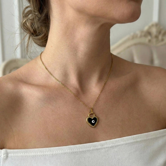 Heart Eye Gold Necklace