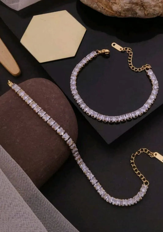 Square Cut Crystal Bracele