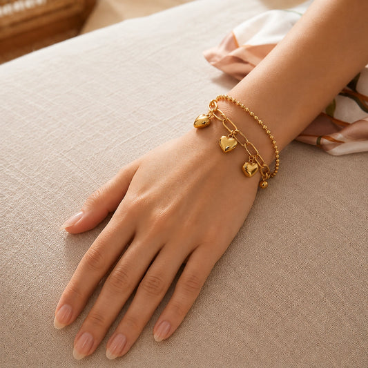 Amoura Layered Heart Bracelet