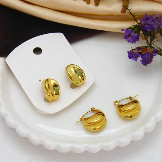 Elara Duo Gold Hoop Earrings