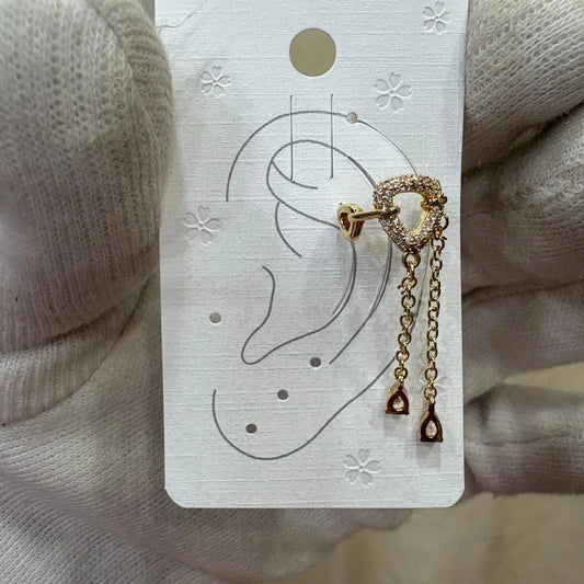 Aurielle Heart Chain Ear Cuff