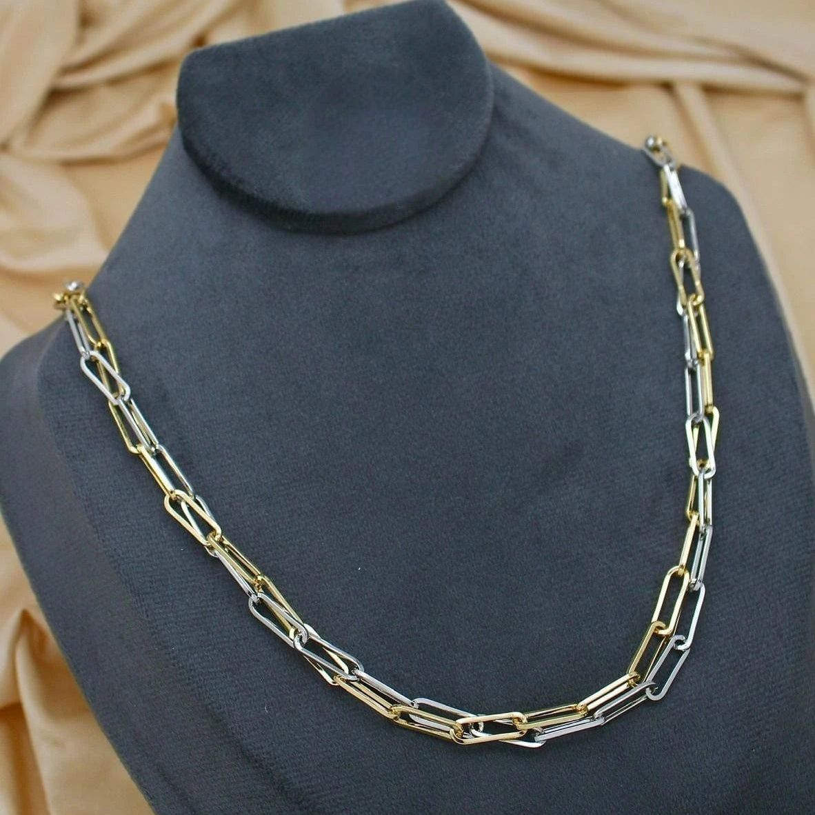 Aurora Dual-Tone Link Necklace