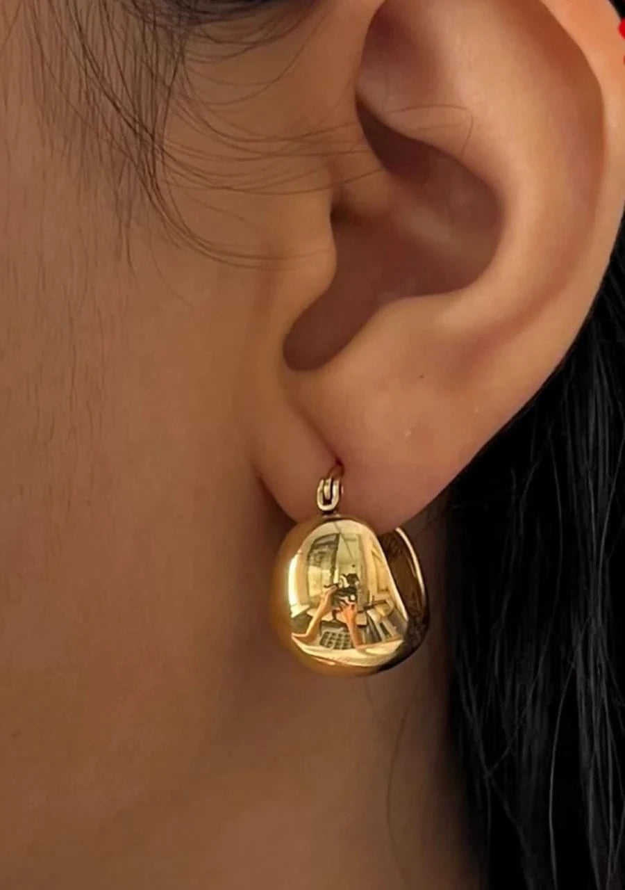Aurielle Gold Dome Drop Earrings