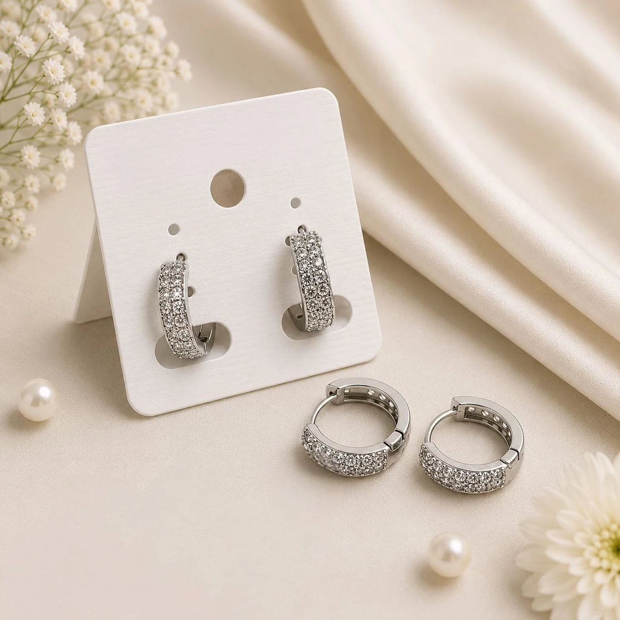 Aurora Pave Huggie Earrings