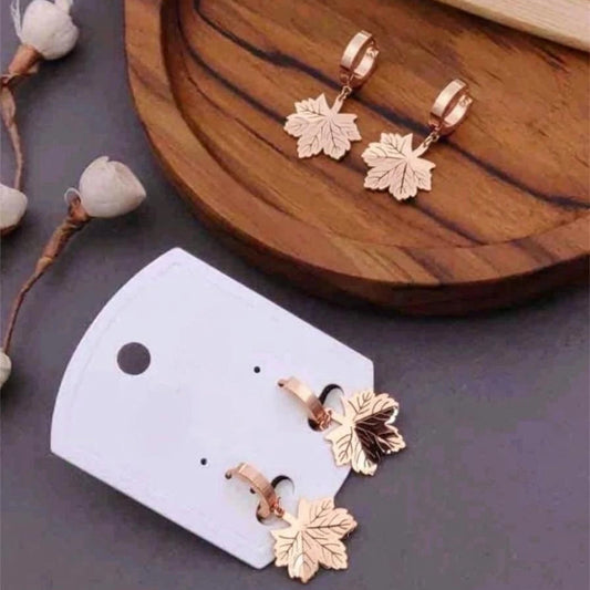 Autumn Maple Charm Hoop Earrings