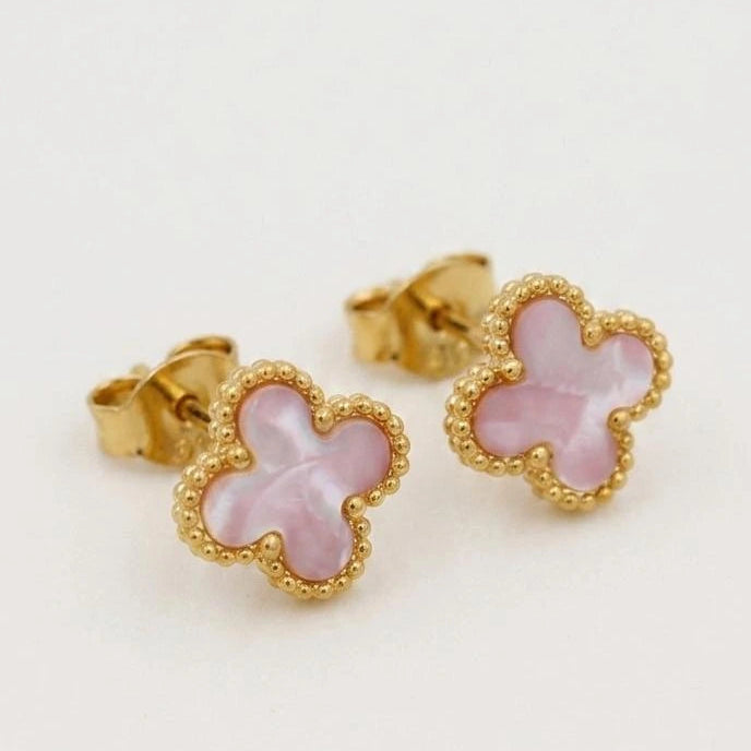 Blush Clover Stud Earrings
