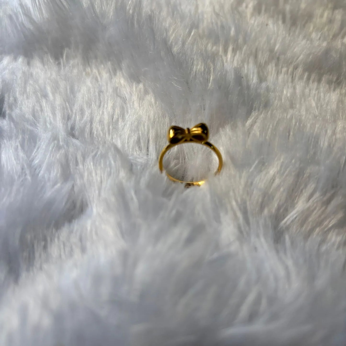 Golden Bow Charm Anti-Tarnish Ring