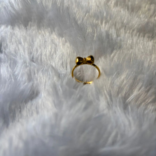 Golden Bow Charm Anti-Tarnish Ring