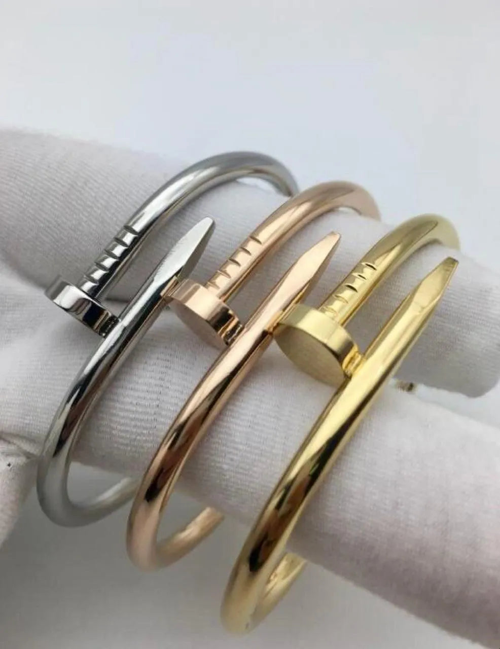 Unisex Stainless Steel Nail Kada Bracelet – Modern & Edgy Statement Jewelry