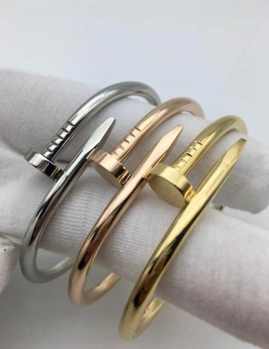Unisex Stainless Steel Nail Kada Bracelet – Modern & Edgy Statement Jewelry