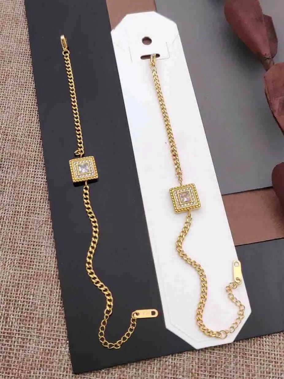 Golden Square Anti-Tarnish Bracelet
