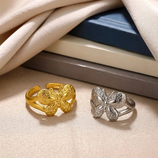 Butterfly Dual-Tone Adjustable Ring
