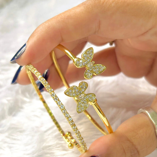 Butterfly Duo Sparkle Kada Set