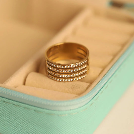 Celeste Crystal Stack Band Ring