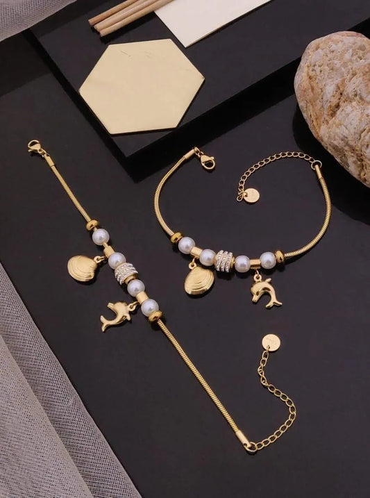 Ocean Charm Gold Bracelet
