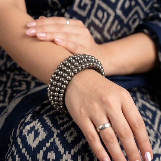 Pearl Stud Wooden Kada