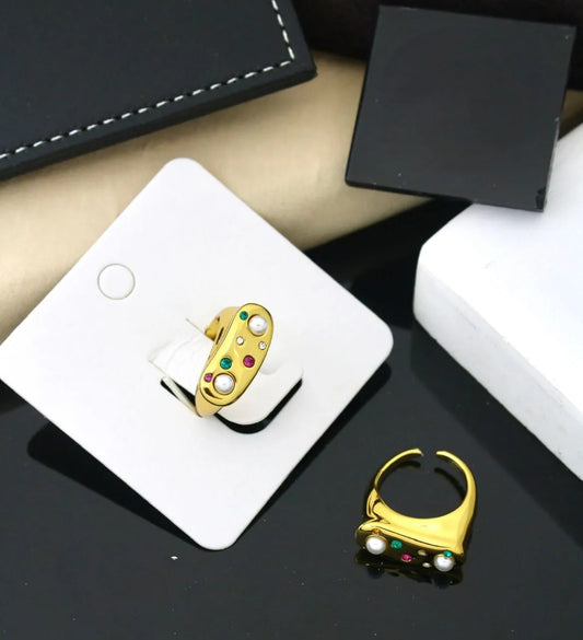 Aurora Gem Cluster Open Ring