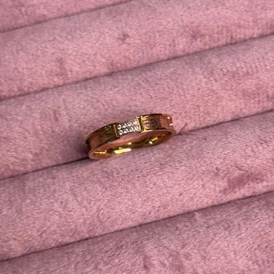 Crystal Band Gold Ring