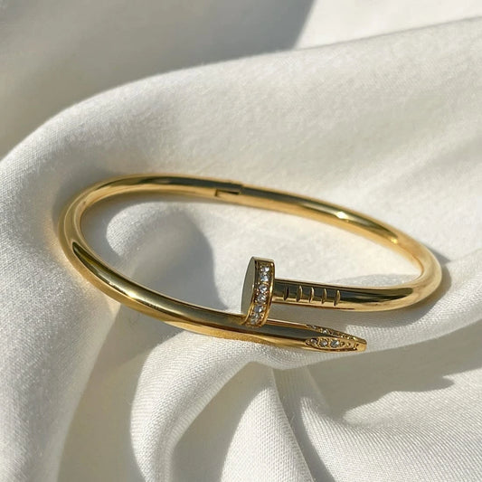 Crystal Nail Gold Kada