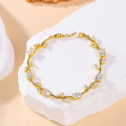 Crystal Vine Gold Bracelet