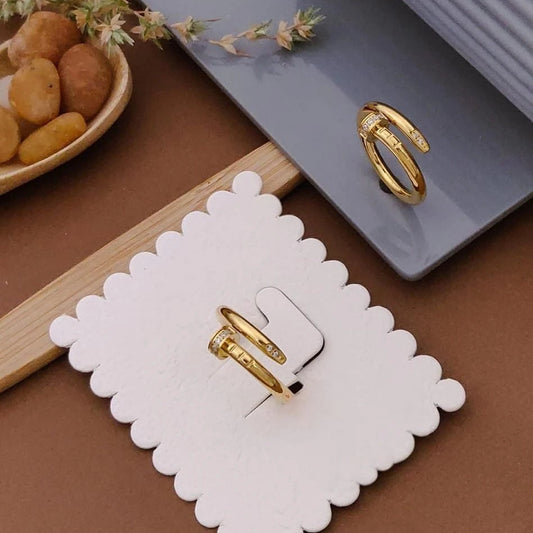 Elara Dual-Band Crystal Gold Ring