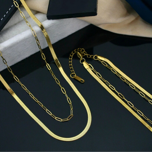 Halo Duo Gold Necklace