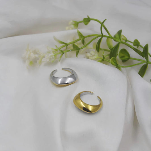 Dual Luna Dome Two-Tone Ring