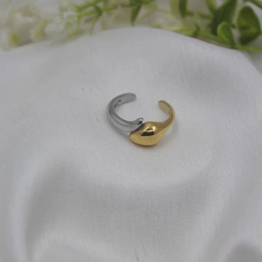 Dual Tone Modern Open Ring