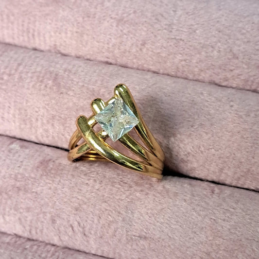 Elegant Princess Cut Wrap Ring