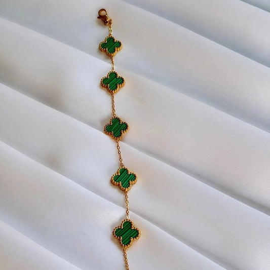 Emerald Bloom Clover Bracelet (Mini)