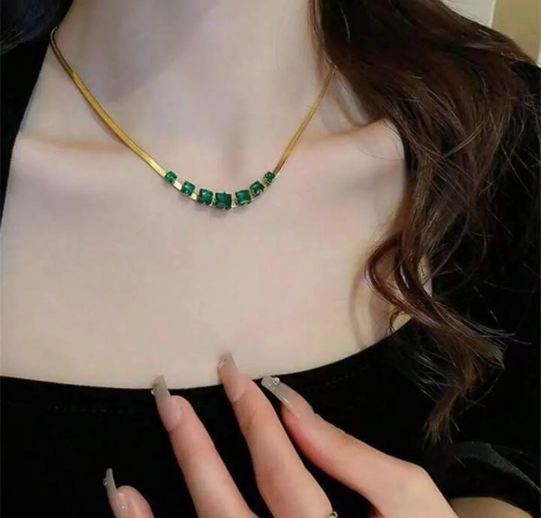 Emerald Gold Necklace