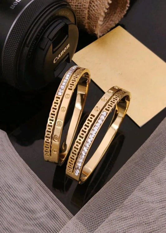 Engraved Gold Kada