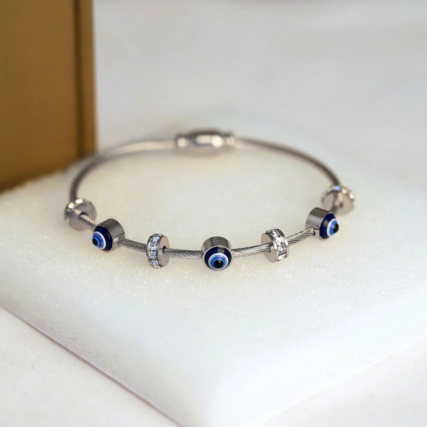 Evil Eye Silver Charm Kada