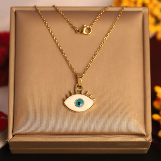 Eye of Protection Gold Necklace