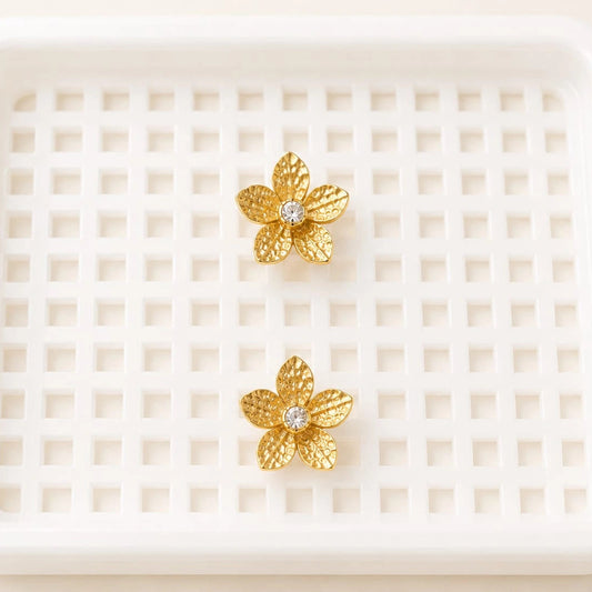 Florielle Crystal Blossom Stud Earrings