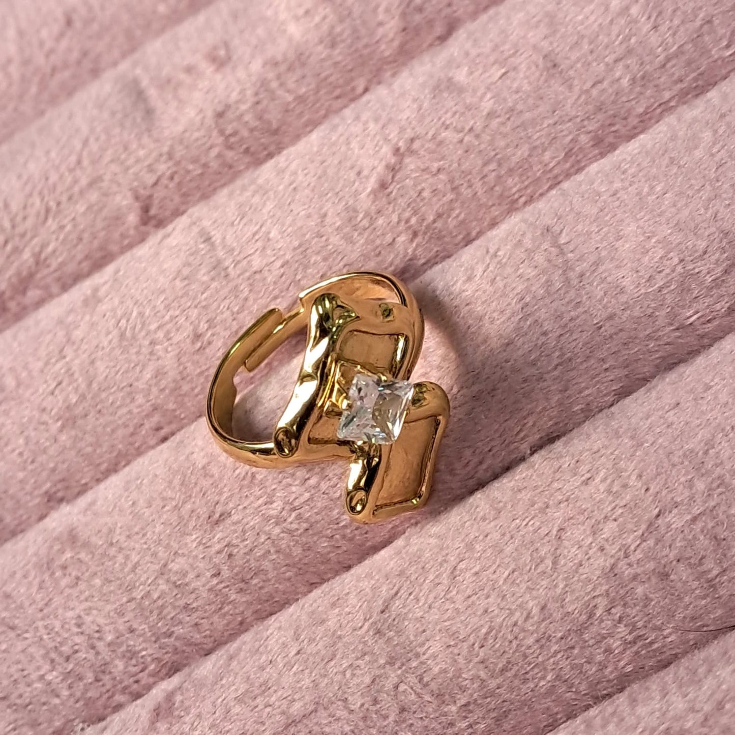Geometric Double Stone Statement Ring