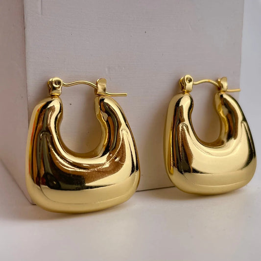 LuxeCurve Gold Hoop Earrings