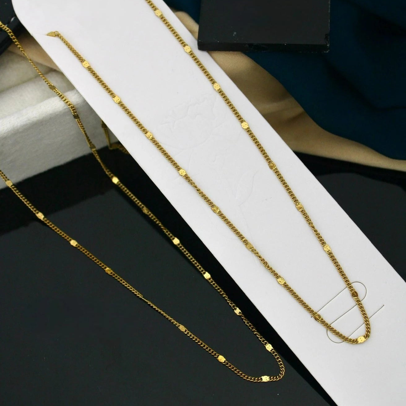 Luxury Diamond-Cut Chain Necklace – Gold & Silver