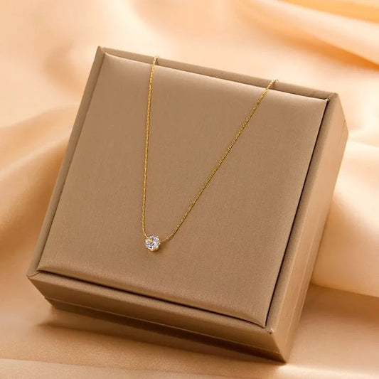 Simple Gold Diamond Necklace