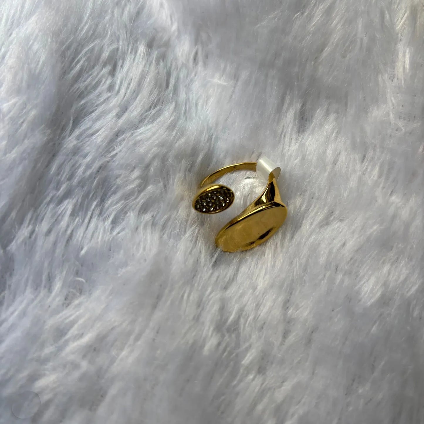 Modern Dual-Finish Adjustable Anti-Tarnish Ring