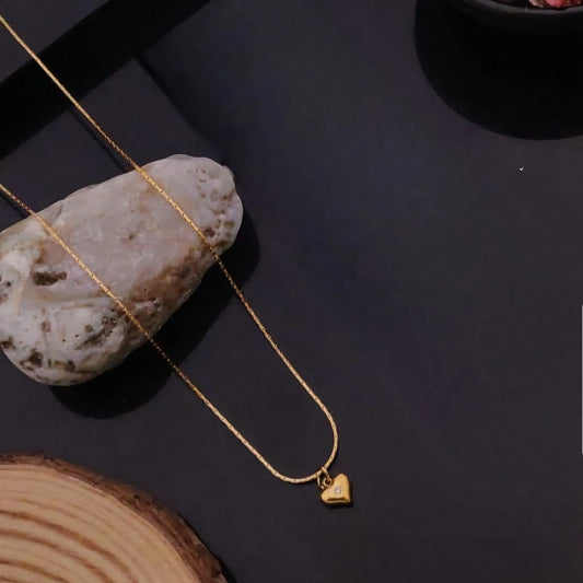 Gold Heart Diamond Pendant Necklace