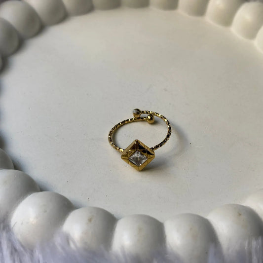 Golden Regal Square Anti-Tarnish Ring