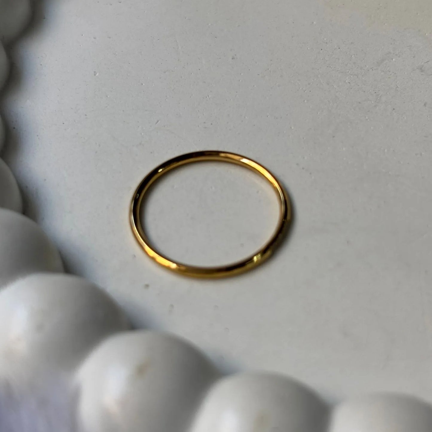 Golden Minimal Sparkle Anti-Tarnish Ring