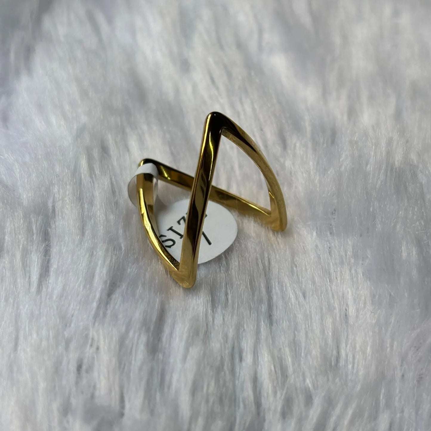 Golden Chevron Bold Anti-Tarnish Ring