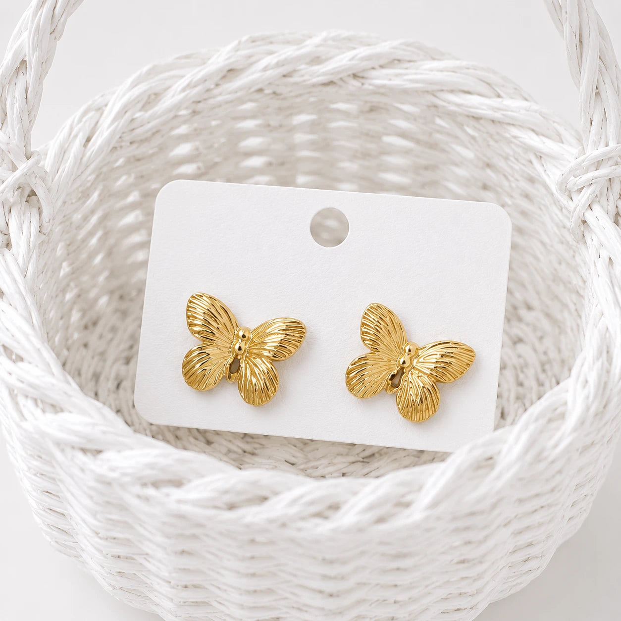 Golden Butterfly Stud Earrings