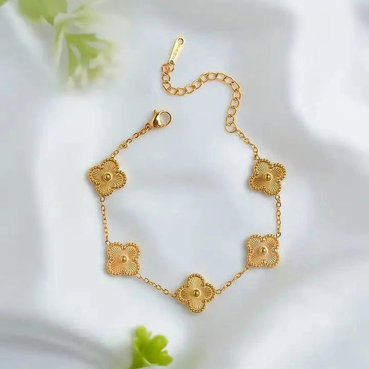 Golden Floral Charm Bracelet (Mini)